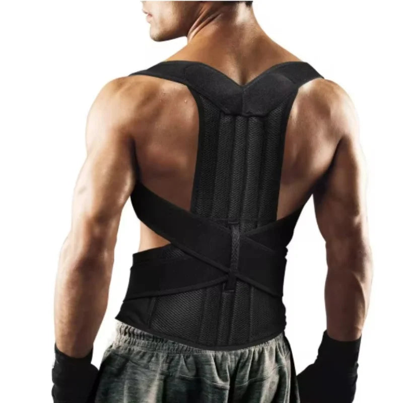 1 piece back posture corrector with adjustable, breathable shoulder and waist support straps