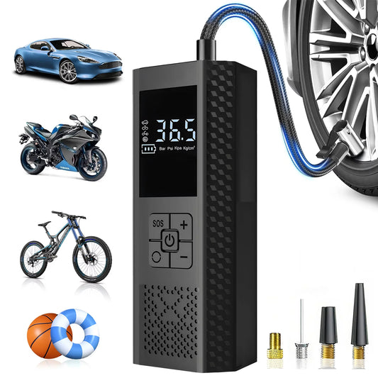 Wireless Car Air Pump 150PSI Electric Tire Inflator Portable Air Compressor for Motorcycle Bike Car Tires And Balls