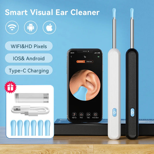 Wireless Ear Wax Cleaner with Camera Safe Earwax Removal Endoscope with Camera Luminous Ear Cleaner Ear Cleaning Tools Ear Care