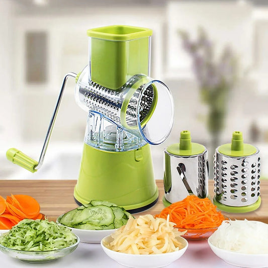 Manual 3‑in‑1 Vegetable Cutter | Round Slicer | Multi-functional Kitchen Gadget