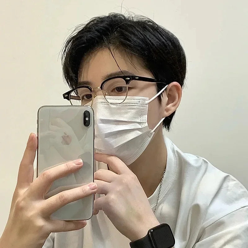 Men Retro Anti-blue Light Glasses Classic Vintage Half Frames Anti Blue Light Blocking Computer Eyeglasses For Women Accessory